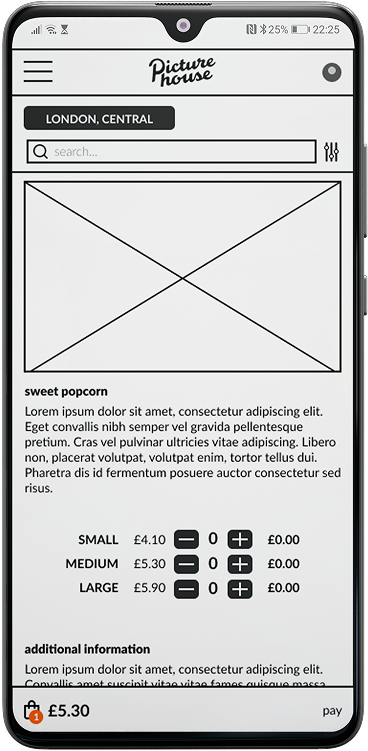 mid-fi prototype item new screen