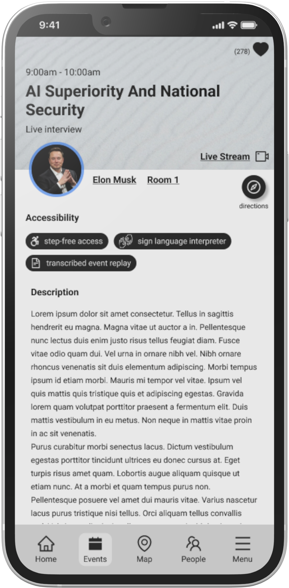 app screen shot event overview